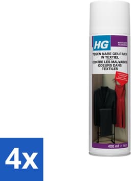 4 x HG Tegen Nare Geurtjes In Textiel 400 ml - Geurverwijderaar - Textielreiniger - Kledingverfrisher - Geurneutralisator - Wasruimte — thumbnail 1