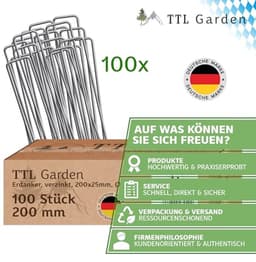 Grondankers voor Tuin en Camping - 100 Stuks Verzinkt 200mm Ø 3,8mm — thumbnail 4