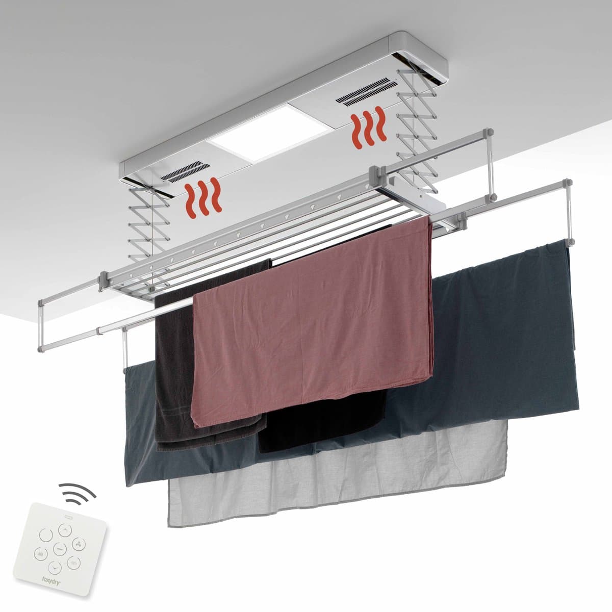 Foxydry 122 cm PRO electrisch plafonddroogrek met verwarming - 122 X 53 X 25 cm — afbeelding 1