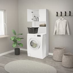 Wasmachinekast met twee deuren 190x63 cm Wit — thumbnail 3