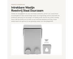 Waslijn Uittrekbaar 4,2 Meter - Wanddroogrek - Roestvrij Staal - Modern Design - Max. Belasting 20 kg - Geschikt voor Binnen/Buiten - Wasrek