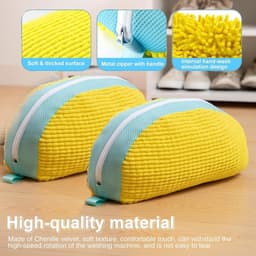 Shoe bag washing machine, 2 pieces laundry bags, chenille shoes, laundry bag, with zip and hanging cord, yellow, for - ShopVlot — thumbnail 2