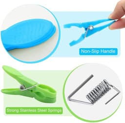 Wasknijpers 72 stuks - Stevige Kunststof - Windbestendig - Antislip - Kleur: Groen/Blauw/Oranje/Paar - Hoogspanningsveer Roestvrij Staal - Wasknijper — thumbnail 5