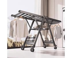Floor Drying Rack Aluminum Alloy Foldable Household Drying Rack Indoor and Outdoor Balcony Drying Blanket Drying Pile - ShopVlot