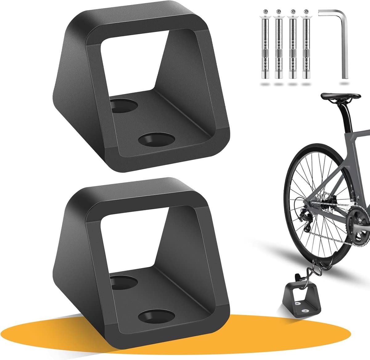 Fietswandanker 2x 5 mm staal - Wand- en grondanker - Anti-diefstalbeveiliging voor fietsen — afbeelding 1