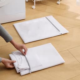 Wasnetjes met ritssluiting - Wit - 60 x 80 cm - Grote waszakken van mesh - Voor delicate kleding en beddengoed — thumbnail 2