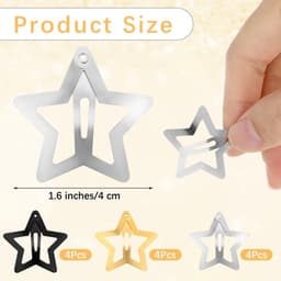 Snap Haar Clips - Sterren Haaraccessoires - 12 Stuks - Zilver/Goud/Zwart - Geschikt voor Kinderen en Vrouwen - Non-Slip — thumbnail 5
