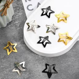 Snap Haar Clips - Sterren Haaraccessoires - 12 Stuks - Zilver/Goud/Zwart - Geschikt voor Kinderen en Vrouwen - Non-Slip — thumbnail 3