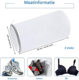 Schoenwaszakken - Wabennet Design - 2 Stuks - Duurzaam Polyester met Rits - Voor Sneakers en Sokken Reizen - Grijs — thumbnail 5