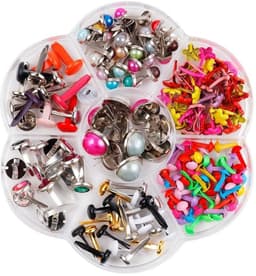 Dailygoods- Patroonklemmen 100 stuks - Mini Ronde Klemmen - Bevestigingsset - Kleurrijke Sluitklemmen - Lichtgewicht Metaal - Voor Knutselen/Scrapbooking - Brads — thumbnail 1