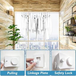 Intrekbare Waslijn - Drooglijnen Balkon - Kleding Drogen - Heavy-Duty Ontwerp - 5.1 Meter Lengte - Wit — thumbnail 4