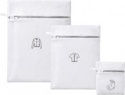 Set van 3 wasnetten voor wasmachine met ritssluiting, mesh waszakken | Herbruikbare waszak, drie maten van S tot XL, voor beha, sokken, jassen, reizen, wit — thumbnail 2