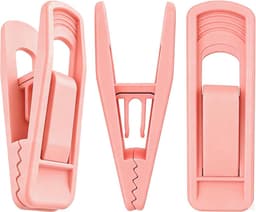 Set van 20 fluwelen kleerhangers, vingerbroekclips voor fluweelvlokken, kledingspelden (roze (kunststof)) — thumbnail 2