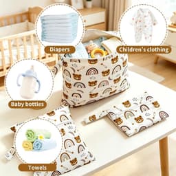 3 stuks natte kostuumhouder, Wet Bag luiers wasbaar, luiertas droog en nat (met ritssluiting) geschikt voor reizen, Wit, Maten klein, medium en groot — thumbnail 4