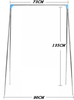 Droogrek - met Stang - Inklapbaar Wasrek - Extra Groot Droogrek - Extra stevig en licht - Geschikt voor reizen - Inklapbaar Droogrek - Mini - 135*90*73cm - Staand Kleding Wasdroogrek - Droogtoren - kleding droogrek - Badkamer/Balkon/Binnen/Buiten — thumbnail 2