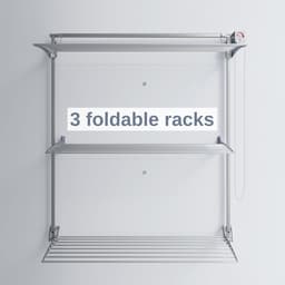 Wanddroger Toren - Kledingrek Uitschuifbaar - Was Drogen - Handige Kettingbediening - 128 cm Hoog - Grijs — thumbnail 2