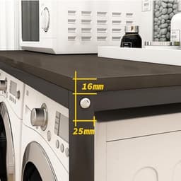 Waskast Bovenkast - Wasmachine Opbergkast - Wasmachine Opslag - Metalen Frame Houten Blad - 150 cm Breed - Donkerbruin — thumbnail 4