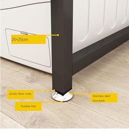 Waskast Bovenkast - Wasmachine Opbergkast - Wasmachine Opslag - Metalen Frame Houten Blad - 150 cm Breed - Donkerbruin — thumbnail 3