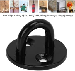 SnelShoppen - 5 Stuks Ronde Heavy Duty Pad Eye Platen Bevestigingshaken van 304 Roestvrij Staal, Dikke Zwarte Wandgemonteerde Ringhaken, U-Vormige Pla — thumbnail 5