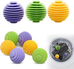 Drogerballen - Wit - 9 stuks - Herbruikbare PVC Ballen - Voor Wasmachine en Wasdroger — thumbnail 1