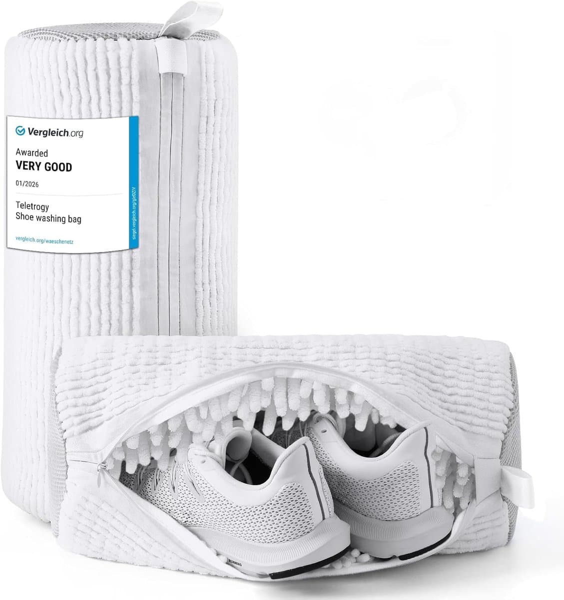 SnelShoppen - 2 Stuks Schoenenwaszak voor Wasmachine - Dieptereiniging, Chenille Microvezel, Handenvrij Schoenreiniging, Voor Sport- en Casual Schoene — afbeelding 1
