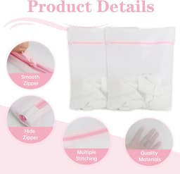 SnelShoppen - Set van 2 Wasnetten voor Wasmachine, Premium Waszak, 40 x 50 cm, Wasnet met Verborgen Rits, Bescherming Tegen Deformatie en Kreuken, Was — thumbnail 5