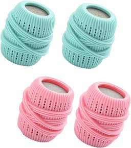 4-delige set met bolletjesdispensers voor vloeibare wasverzachter, bolletjesdispensers voor de wasmachine, wasbolletjes, bolletjes voor het bewaren van vloeistoffen, reinigingsmiddel, wasverzachter, reiniging — thumbnail 1