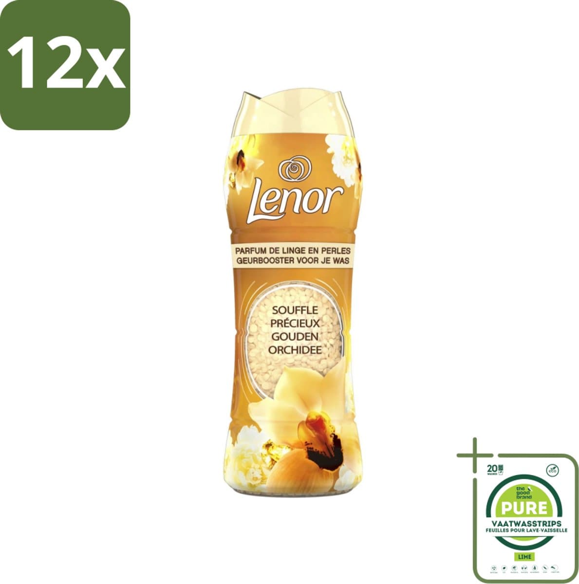Lenor - Geurbooster - Gouden Orchidee - 22 Wasbeurten - Voordeelverpakking - 12 stuks - Lenor geur - Wasgeur — afbeelding 1