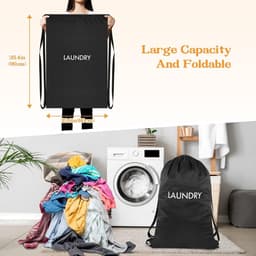 Waterdichte Waszak 60cm x 90cm met Schouderband, Vouwbare Opbergzak voor Vuile Was en Reisaccessoires — thumbnail 4