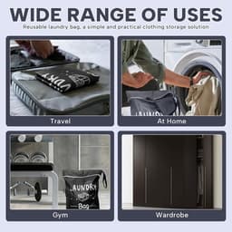 Reiswaszakken Set van 2 - Opvouwbaar - Voor Vuile Kleding - Met Ritssluiting - Ideaal voor op Reis en Thuis — thumbnail 2
