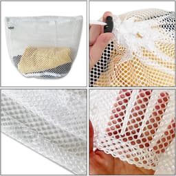 Mesh Waszak - Rood - 30 x 40 cm - Draagbare Waszak met Trekkoord - Voor Kleding en Beddengoed — thumbnail 5