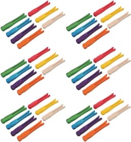 Houten Wasknijpers - Kleine Clips - Knutselen Ophangen - Platte Bek - 100 stuks - Meerkleurig — thumbnail 1