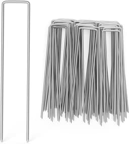 Grondanker - Zilverkleurig - 150 x 30 mm - Verzinkt Stalen U-vormige Tuinharing - Voor Tuin en Kamperen — thumbnail 1