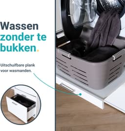 Washcab® Wasmachine Kast - Wasmachine Verhoger - Wasmachine Ombouw - Wit - Duo Set Low 4 - 120kg draagkracht - 5 jaar garantie — thumbnail 2