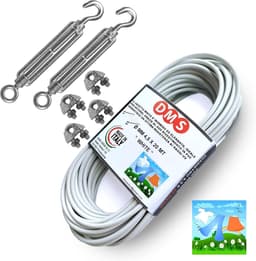 Waslijn Staal - Gecoate Kabel - Buiten Ophangen - Vorstbestendig PVC - 20 Meter - Zwart — thumbnail 2