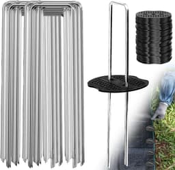 Set van 50 Grondankers met 50 Gegalvaniseerde Metalen Ringen voor Tuin, Camping en Kunstgras - Roestbestendig en Duurzaam — thumbnail 1