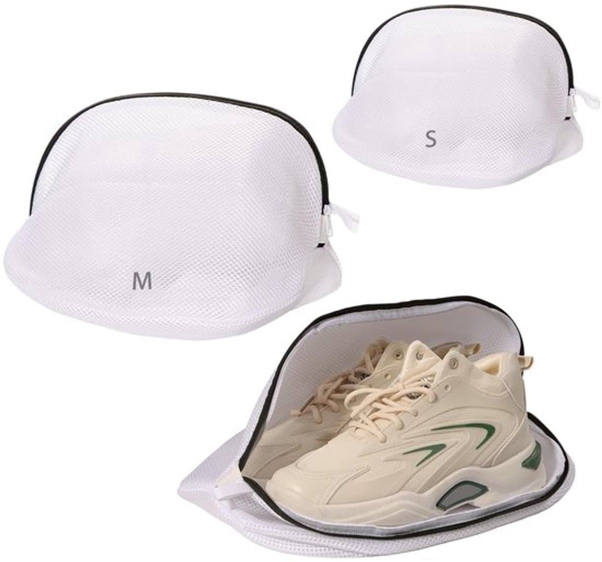Schoenwaszak - 2 Stuks - Wasnet met Ritssluiting - Herbruikbare Waszak - Bescherming voor Sneakers/Sokken - Duurzaam Materiaal — afbeelding 1
