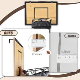 Basketbalring en Wasmand in één, Hangsysteem voor Deur, Houten Wasmand met Rits voor Badkamer en Kamer, Perfect als Cadeau voor Kinderen en Volwassenen — thumbnail 3