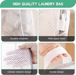 Waszak voor op reis met handgrepen - 4 stuks, 50 x 60 cm, herbruikbare waszakken voor delicate kleding, ondergoed en blouses — thumbnail 2