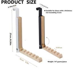 Dailygoods- Droogrek Opvouwbaar - Over de Deur Haken - Multifunctioneel - Kapstok - Draagbaar - 16 cm Uitgeschoven — thumbnail 4