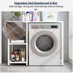 Wasmachine rek - Opbergunit - Ruimte organiseren - Stevige constructie - L100cm - Zwart — thumbnail 4