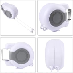 Waslijn Buiten - Kledinglijn Intrekbaar - Kleding Drogen - Weerbestendige Coating - 42 Voet - Wit — thumbnail 5