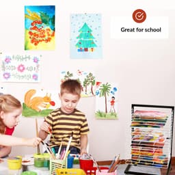 Dailygoods - Klein Hangend Kunst Droogrek met 19 Uitneembare Schappen - Mobiele Droogtoren voor Klaslokalen — thumbnail 2