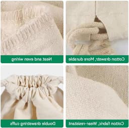 Wasbare Katoenen Waszak met Touwsluiting voor Vuile Kleding - Ideaal voor Studenten en Thuisgebruik (30x40cm) — thumbnail 5