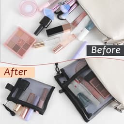 Mesh Zakken Set - Zwart - 4 Stuks - Transparant en Ademend - Voor Cosmetica en Reisbenodigdheden — thumbnail 3