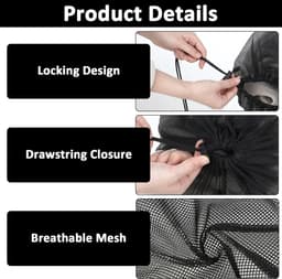 Grote Waszakken - Polyester - Ademend Mesh Ontwerp - Duurzaam en Herbruikbaar - Voor Kleding en Reis — thumbnail 5