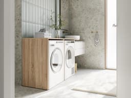 Wasmachinekast - Badkamermeubel - Ruimte Organiseren - Modulaire Constructie - 130 cm Breed - Sonoma Eiken — thumbnail 5