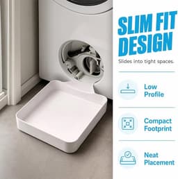 2 stuks Lekbakken voor de wasmachine - Filterbak voor wasmachines - Opvangbak voor de afvoerslang van de wasmachine - Vierkante lekbak - Afvoertrechter voor wasdrogers - Met reinigingsborstel - Voor wasmachines, drogers (17,8*5 cm - Wit) — thumbnail 5
