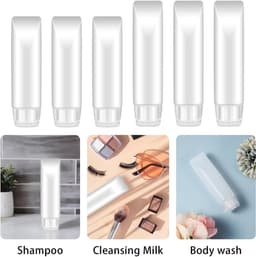 Knijpflessen, lege navulbare reisfles, lekbestendige plastic reisfles voor vloeistoffen, shampoo, lotion, knijpflessen set (30 ml en 50 ml) — thumbnail 2