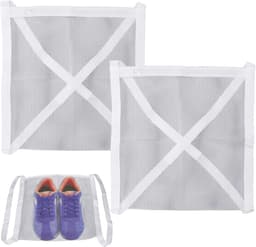 2 stuks wasdrogertas, 40 cm × 40 cm, wasdroger, schoenenhouder voor wasdroger, voor schoenen, kleding en wasgoed, verstelbare elastische riem — thumbnail 1